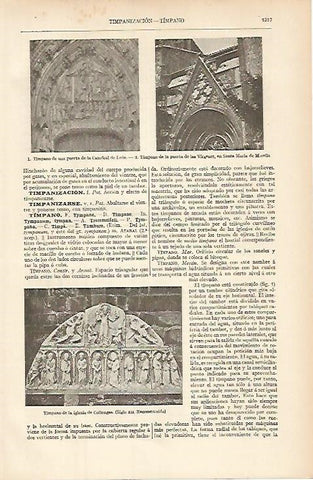 LAMINA ESPASA 8465: Timpano de la Catedral de Leon y en Santa Maria de Morella
