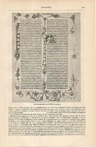 LAMINA ESPASA 8491: Reproduccion de una pagina de la Biblia de Guttenberg
