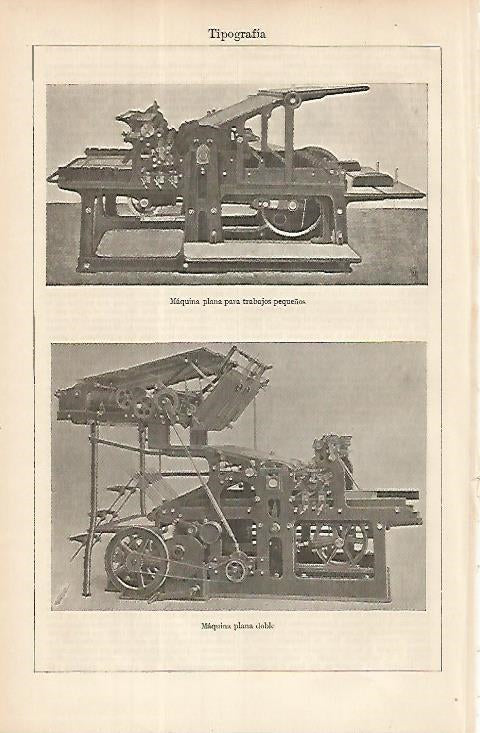 LAMINA ESPASA 8496: Maquina plana para tipografia
