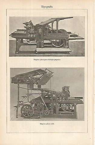 LAMINA ESPASA 8496: Maquina plana para tipografia