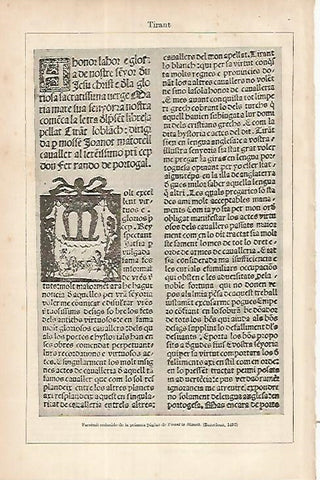 LAMINA ESPASA 8508: Facsimil reducido de Tirant lo Blanch edicion de 1497