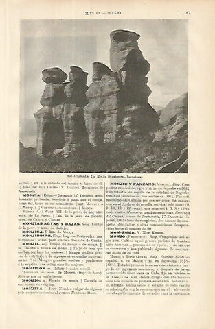 LAMINA ESPASA 8546: Rocas Los Monjes en Montserrat Barcelona