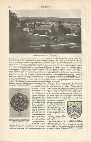 LAMINA ESPASA 8547: Vista general de Monmouth Inglaterra