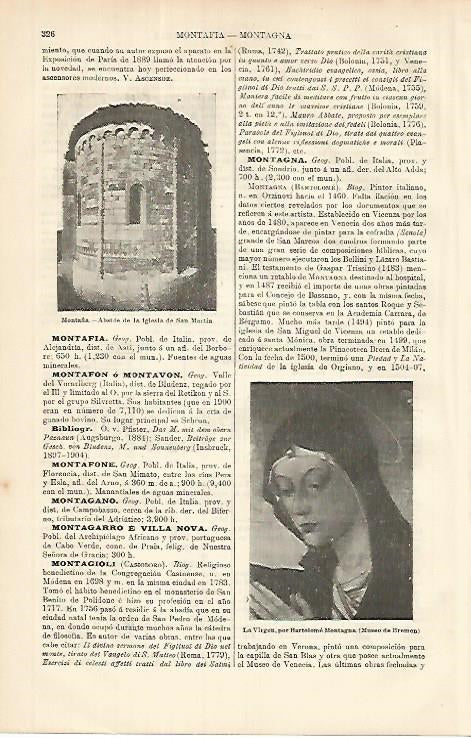 LAMINA ESPASA 8568: La Virgen por B. Montagna