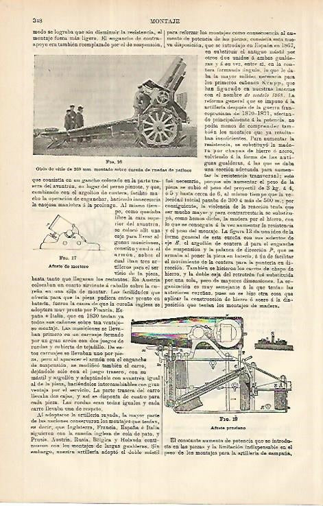 LAMINA ESPASA 8579: Obus de sitio de 260 mm