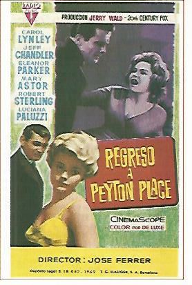CROMO CINE 1351: REGRESO A PEYTON PLACE