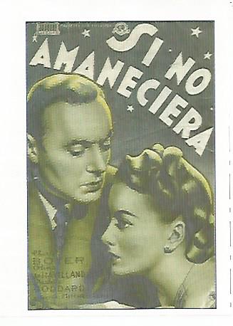 CROMO CINE 1779: SI NO AMANECIERA