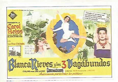 CROMO CINE 1856: BLANCANIEVES Y LOS TRES VAGABUNDOS