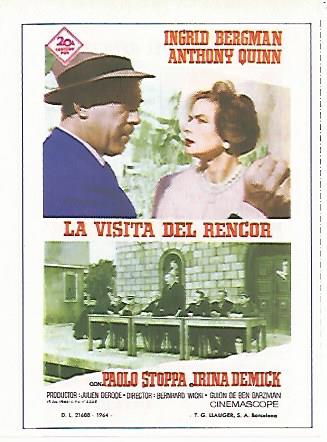 CROMO CINE 1859: LA VISITA DEL RENCOR