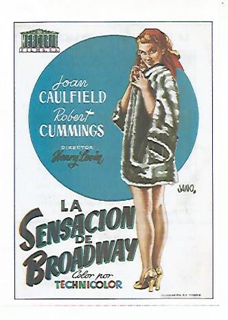 CROMO CINE 1882: LA SENSACION DE BROADWAY