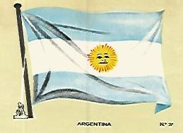 CROMO COLECCION UNIVERSAL 1905: BANDERA ARGENTINA. Numero 27