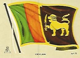 CROMO COLECCION UNIVERSAL 1924: BANDERA CEYLAN. Numero 71