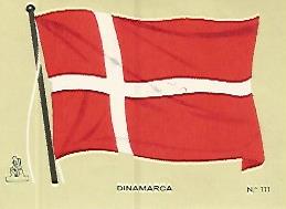 CROMO COLECCION UNIVERSAL 1940: BANDERA DINAMARCA. Numero 111