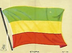 CROMO COLECCION UNIVERSAL 1945: BANDERA ETIOPIA. Numero 131