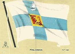 CROMO COLECCION UNIVERSAL 1950: BANDERA FINLANDIA. Numereo 143
