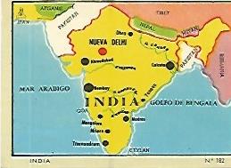 CROMO COLECCION UNIVERSAL 1967: INDIA. Numero 182
