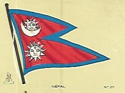 CROMO COLECCION UNIVERSAL 1998: BANDERA NEPAL. Numero 271