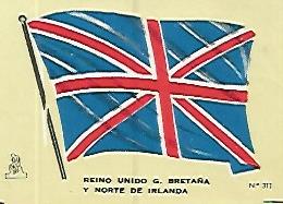 CROMO COLECCION UNIVERSAL 2012: BANDERA GRAN BRETAÑA. Numero 311