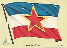 CROMO COLECCION UNIVERSAL 2045: BANDERA YUGOSLAVIA. Numero 387