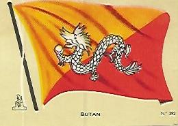 CROMO COLECCION UNIVERSAL 2046: BANDERA BUTAN. Numero 392