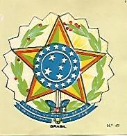 CROMO COLECCION UNIVERSAL 2077: ESCUDO BRASIL. Numero 49