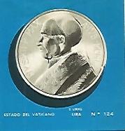 CROMO COLECCION UNIVERSAL 2105: LIRA (Vaticano). Numero 124