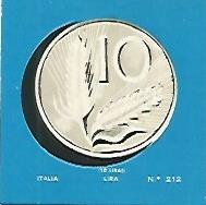 CROMO COLECCION UNIVERSAL 2136: LIRA ITALIANA. Numero 212