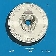 CROMO COLECCION UNIVERSAL 2143: KIP (Laos). Numero 224