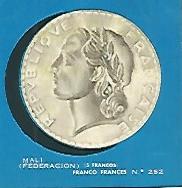 CROMO COLECCION UNIVERSAL 2151: FRANCO FRANCES (Mali). Numero 252