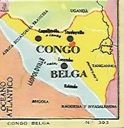 CROMO COLECCION UNIVERSAL 2206: MAPA CONGO BELGA. Numero 393