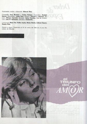 Ficha cine Suevia Films: Deber de esposa y El triunfo del amor