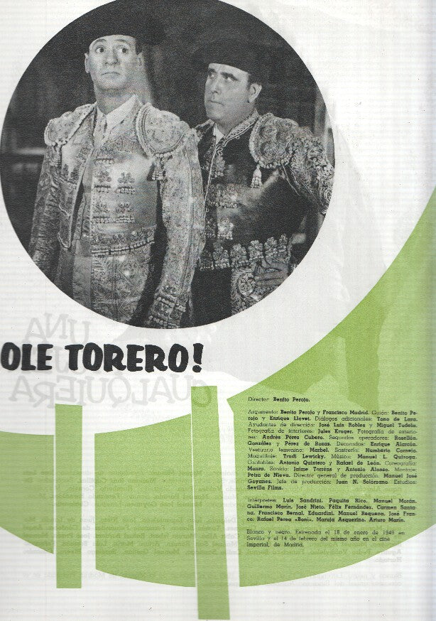 Ficha cine Suevia Films: Ole torero y Una mujer cualquiera