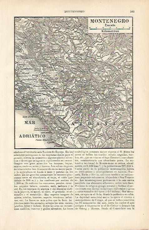 LAMINA ESPASA 8635: Mapa de Montenegro