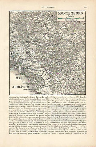 LAMINA ESPASA 8635: Mapa de Montenegro