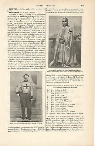 LAMINA ESPASA 8649: Caballero de la Orden de Montesa traje de diario y de guerra