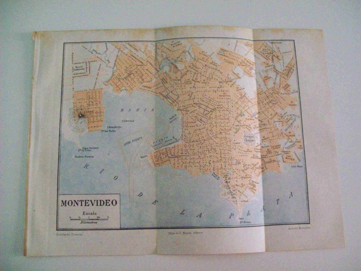 LAMINA ESPASA 8654: Plano de Montevideo Uruguay