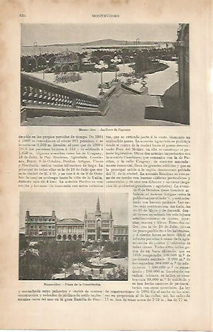LAMINA ESPASA 8655: Vistas de Montevideo Uruguay