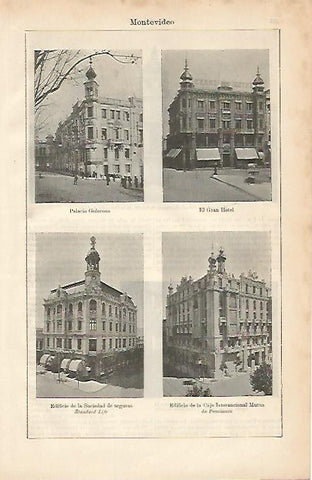 LAMINA ESPASA 8656: Edificios de Montevideo Uruguay
