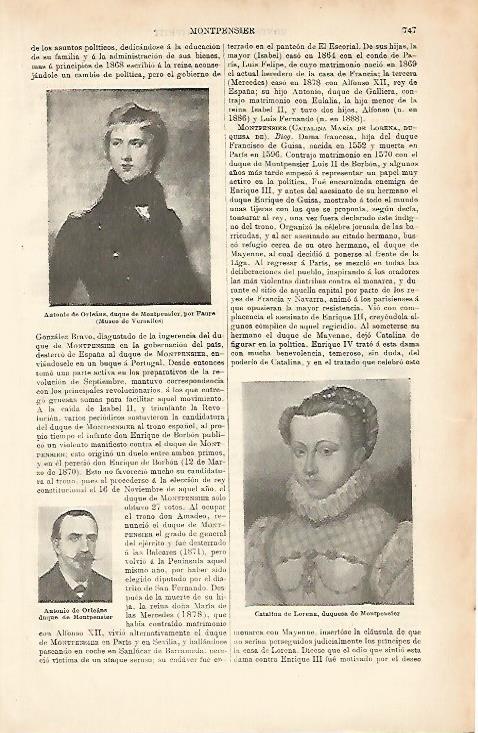 LAMINA ESPASA 8692: Antonio de Orleans duque de Montpellier y Catalina de Lorena