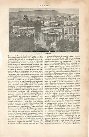 LAMINA ESPASA 8693: Vista parcial de Montreal Canada