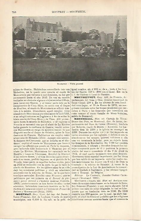 LAMINA ESPASA 8696: Vista general de Montresor Francia