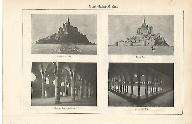 LAMINA ESPASA 8700: Vistas de Mont-Saint-Michel Francia