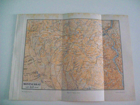 LAMINA ESPASA 8704: Mapa de Montserrat Barcelona