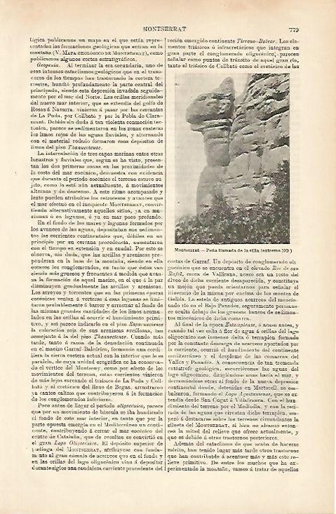 LAMINA ESPASA 8706: Peña de la Silla en Montserrat Barcelona