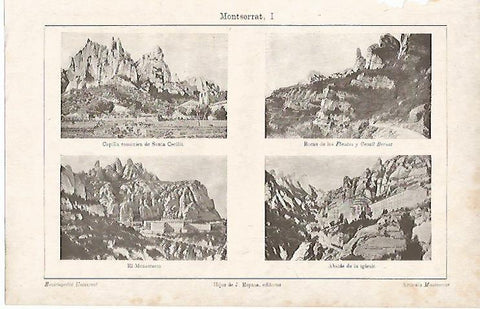 LAMINA ESPASA 8712: Panoramicas de Montserrat Barcelona