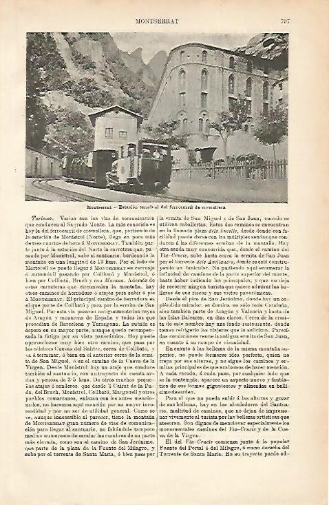 LAMINA ESPASA 8716: Tren cremallera de Montserrat Barcelona