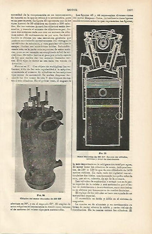LAMINA ESPASA 8842: Motor Mercedes de 260 HP