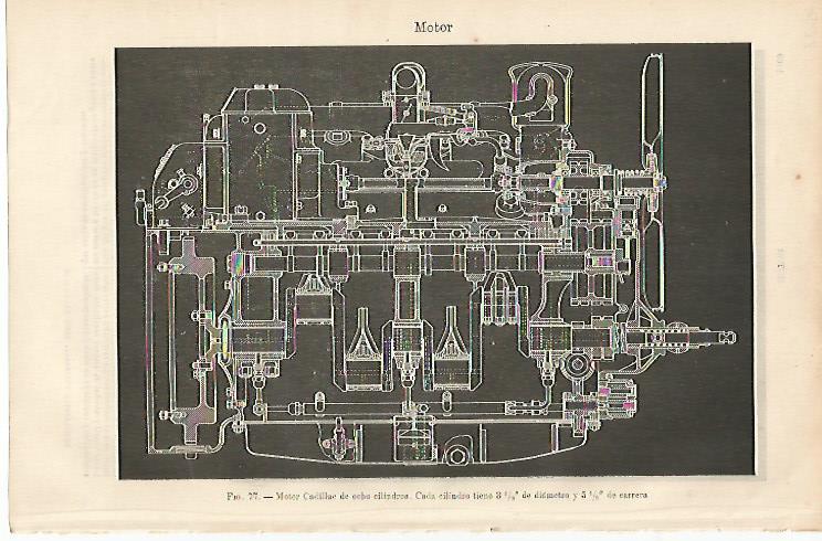 LAMINA ESPASA 8847: Motor Cadillac de 8 cilindros