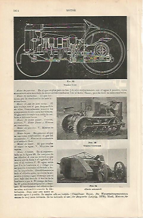 LAMINA ESPASA 8849: Tractor Ford Tractor Cleveland y Tank