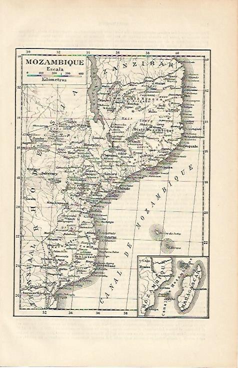 LAMINA ESPASA 8861: Mapa de Mozambique